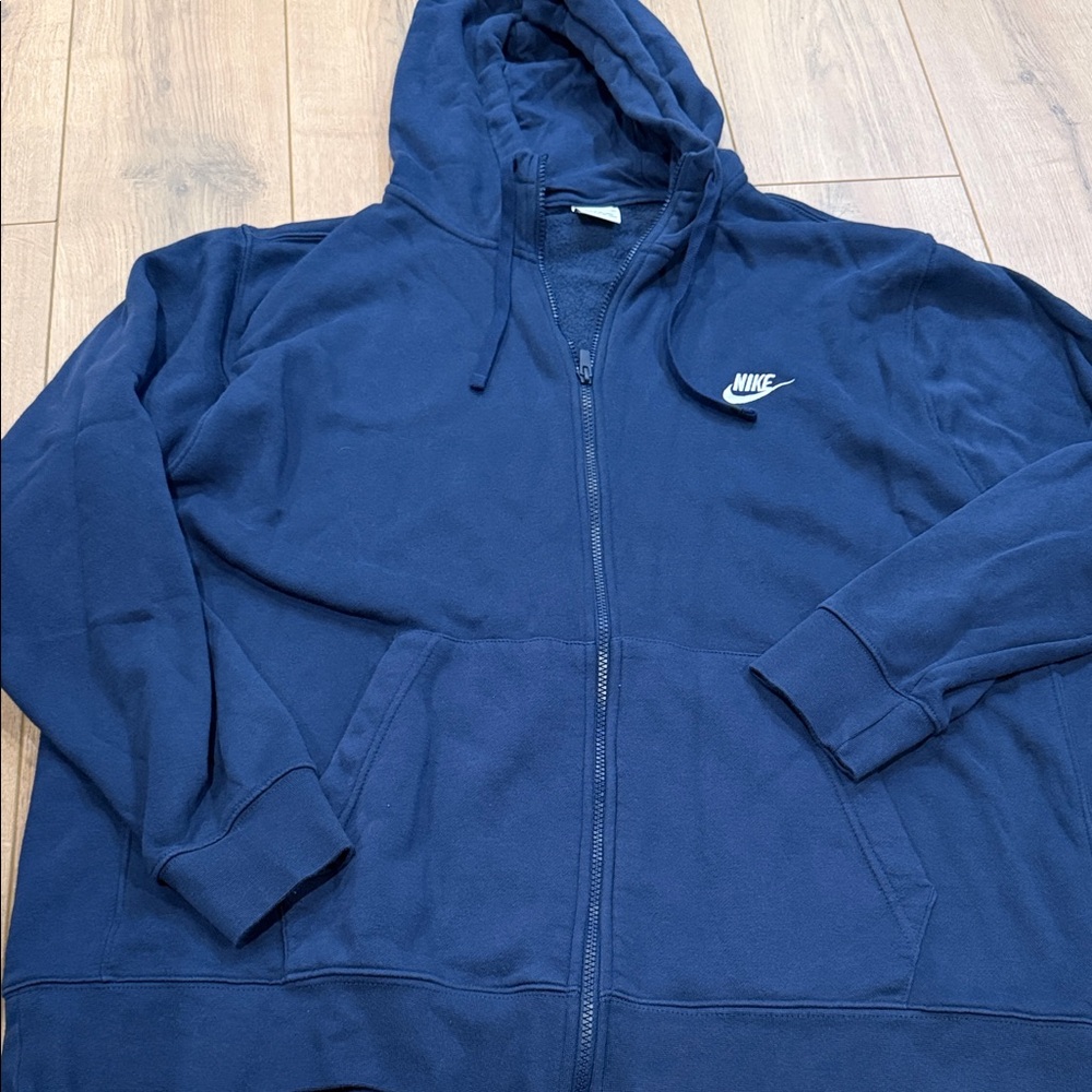 Nike navy Blue Zip-Up Hoodie